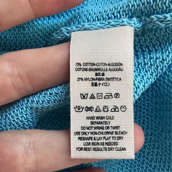 Free People Oh Hello Blue Clear Day Lightweight Belted Knit Cardigan Size Sm NEW - Picture 7 of 8